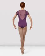 Ladies Mirella Splice V Neck Cap Sleeve Leotard