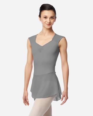 Atlet Tipi ve Halter Yaka Dans Mayoları LULLI | Skirted Cap Sleeve Leotard Julia LUB870
