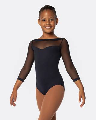 Dresy s Rukávmi SO DANCA | Child Mesh Spandex Leotard Paolina SL-130