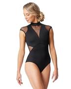 Lace Mesh Mock Neck Leotard Coretta