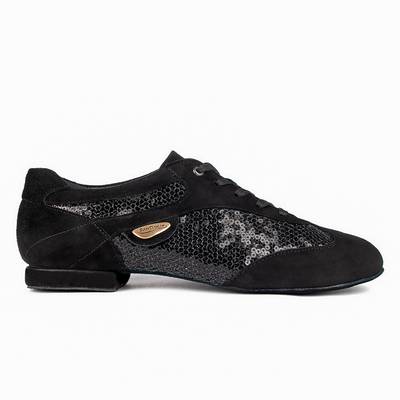 Social Dancing Shoes PortDance | PD01 Fashion Black Nubuck and Glam PD01