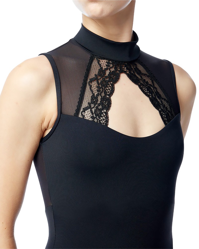 mock neck dance leotard