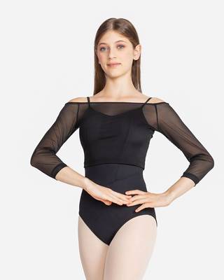 Blúzky a Topy SO DANCA | Adult Mesh Long Sleeve Top SL-226