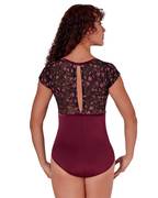 Ornate Romance Fascination Short Sleeve Mesh Leotard