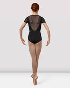 Ladies Mirella Splice V Neck Cap Sleeve Leotard