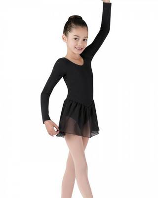 Girls Ballet Dresses BLOCH | Lng Slv Leo W/Shiffon Skirt CL5309pytqweqwe
