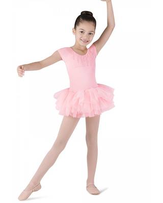 Girls Ballet Dresses BLOCH | Heart Cut Out Cap Sleeve Tutu Dress CL8012