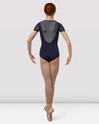 Ladies Mirella Splice V Neck Cap Sleeve Leotard