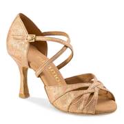 Women Latin Shoe Flower Fantasy Leather