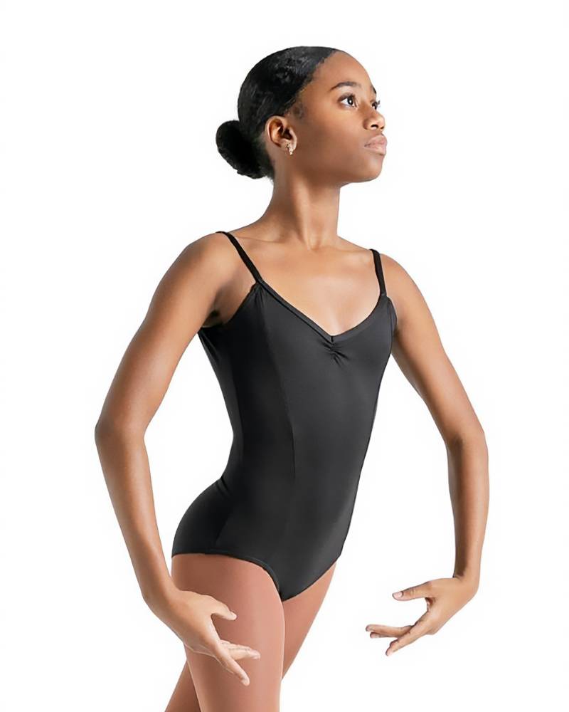 DANCE QUEEN 020 Ribbed V-Neck Camisole Practice Leotard